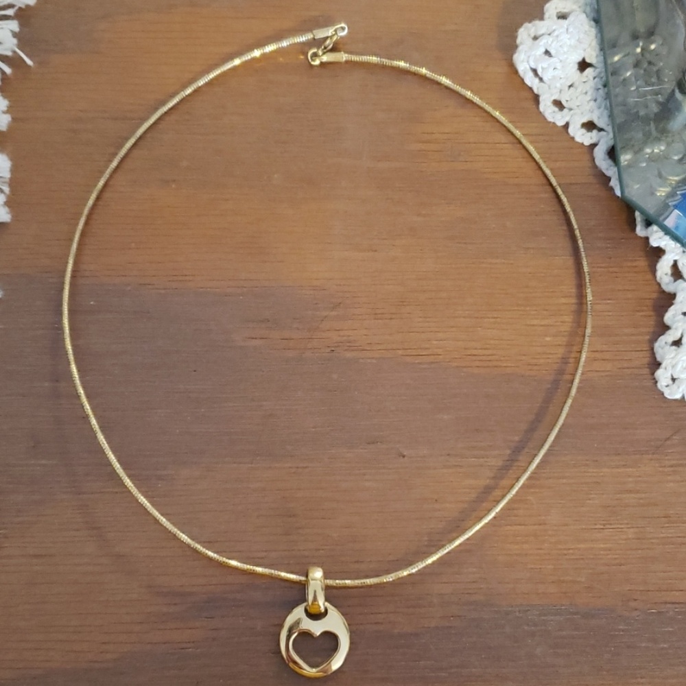 goldtone heart charm necklace